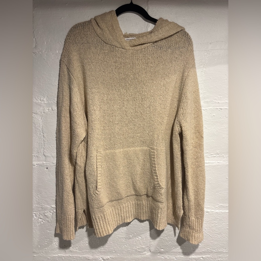 Cozy oversized Tan  Hooded Sweater